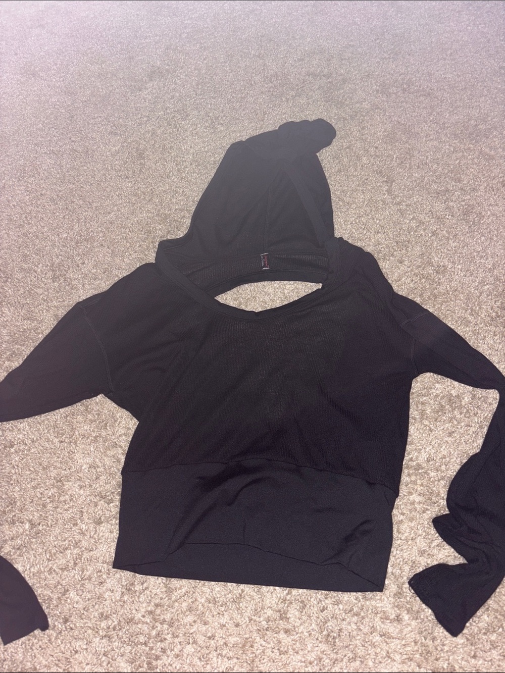 Black Hooded Crop Sweatshirt for Women Free people